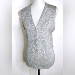 VINTAGE SILVER METALLIC KNIT VEST
